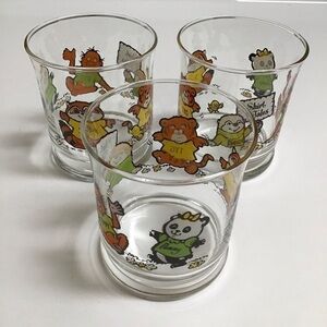 Vintage Shirt Tales Juice Glasses SET OF 3 Pammy Rick Tyg Cartoon ‘82 Hallmark